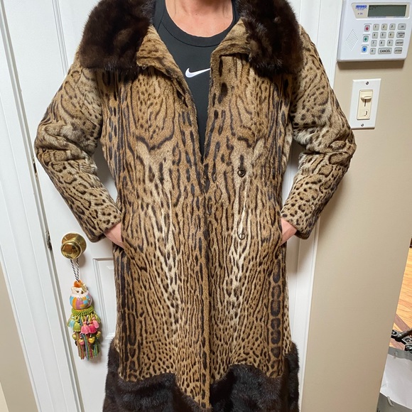 Christian Dior Ocelot with Mink Trim Fur Coat - Picture 2 of 8